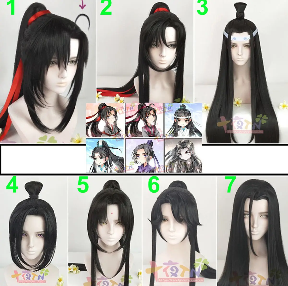 Grandmaster of Demonic Cultivation Lan Sizhui Halloween Cosplay Bangs Hair Wig