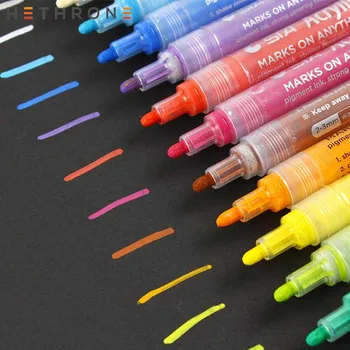 

Hethrone STA Metallic for CD Ceramic glass markers brush pen DIY special graffiti Acrylic waterproof Paint Drawing Art Supplies