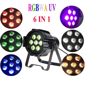 

6 pieces cheap stage lighting rgbwa uv led par light 7pcs*18w led par 6in1 Rgbwa Uv dj Wedding Led Par Can light