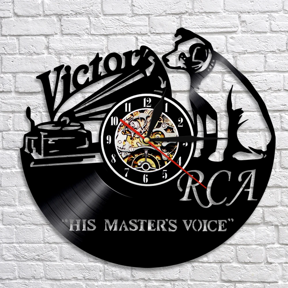 1Piece Victor RCA Vinyl Record Wall Clock "HIS MASTER'S VOICE"Clock