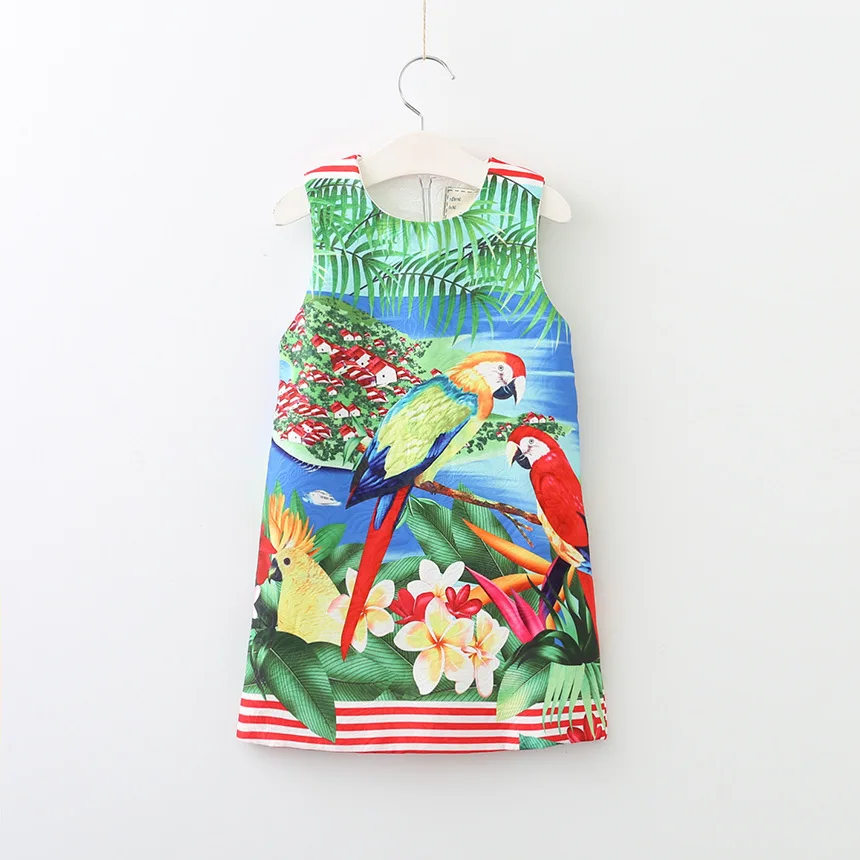 Dresses For Girls Birds Animal Print Evening Dress Christmas Costumes