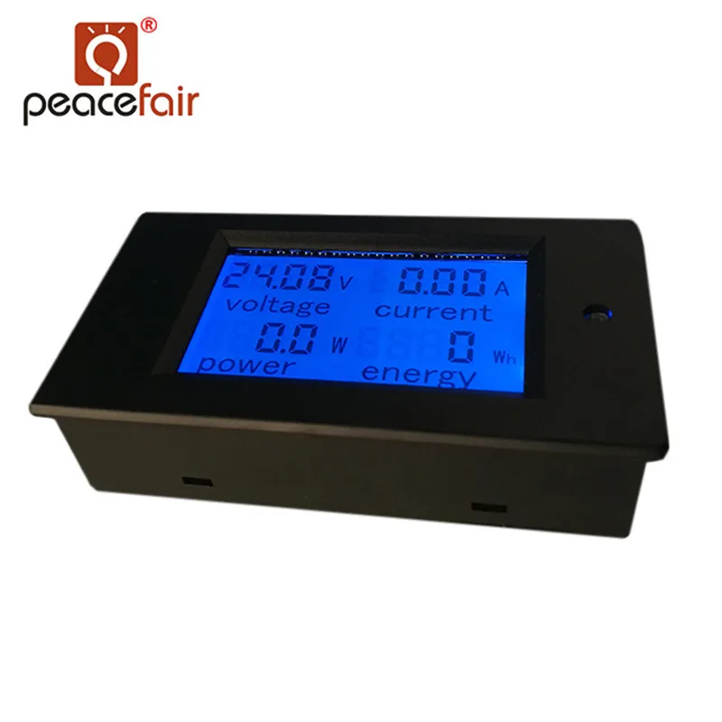PEACEFAIR DC Цифровой измеритель мощности 6,5-100 в 50A 4 в 1 ЖК напряжение тока ватт кВт/ч счетчик энергии PZEM-051 с 50A шунта