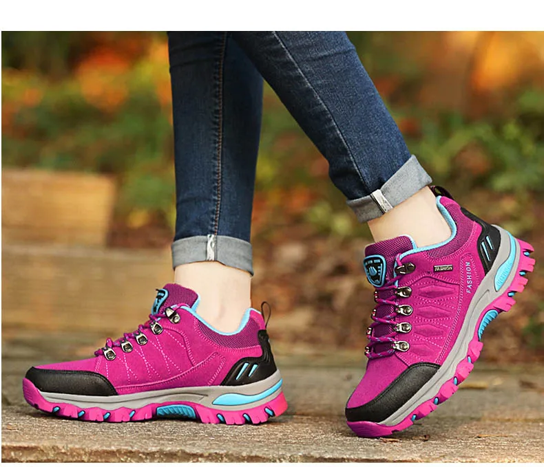 Уличная походная обувь; Женская водонепроницаемая обувь; износостойкая обувь для альпинизма; женские кожаные спортивные кроссовки; треккинговые ботинки