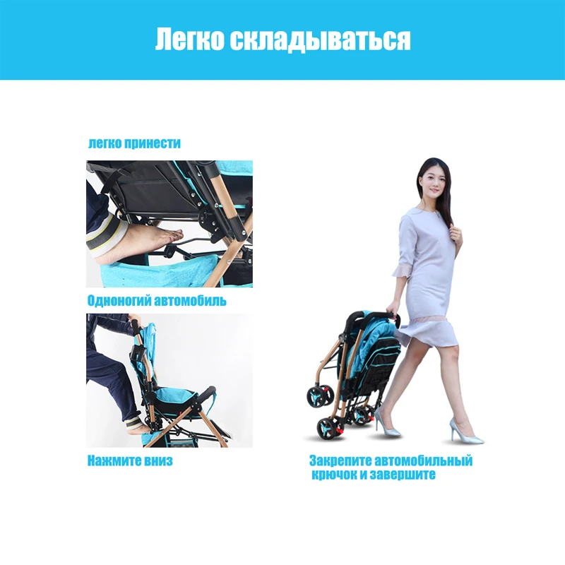 IMBABY складной Детские коляски красивый пейзаж для детей легкая коляска