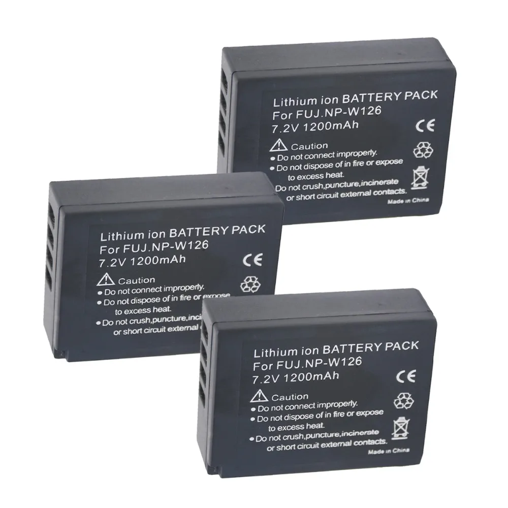 3pcs NP-W126 NPW126 NP W126 Replacement Battery for Fujifilm FinePix HS30EXR HS33EXR HS50EXR X-A1 X-E1 X-E2 X-M1 X-Pro1 | Электроника