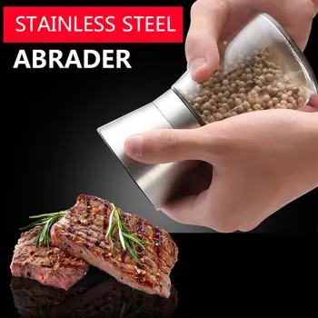 

Kitchen High Quality Stainless Steel Manual Pepper Salt Mill Grinder Kitchen Tool Storage Bottle BBQ Spice Storage Bottle