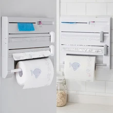 1 toallero de papel montado en la pared, soporte de papel transparente para papel higiénico, dispensador de papel de hojalata, organizador de almacenamiento para baño de cocina