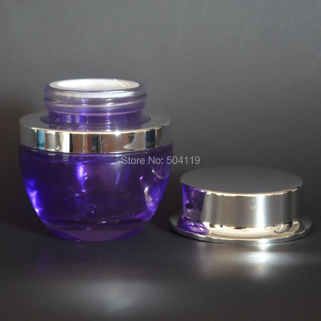 Purple 50g 50ml High Grade Glass Cream Jar For Cosmetic Packaging in Refillable Bottles from