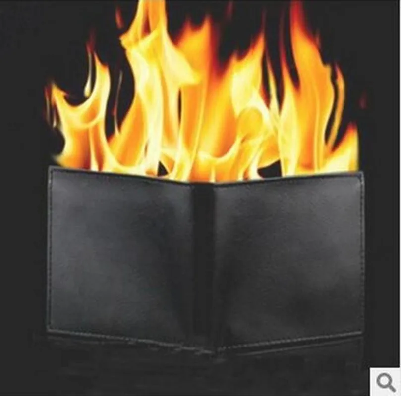 Magic Trick Flame Fire Wallet Slim Short High Quality Wallet Men Brand Wallets Leather Purse