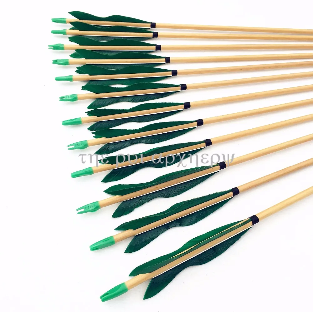 

32inch 6/12/24pcs Hunting Archery Wooden Arrows for Recurve Bow Target Practice out-door games
