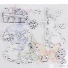 Rabbit Silicone Stamp Cutting Dies Stencil Frame For Scrapbook Album Decor Craft G15 Drop ship