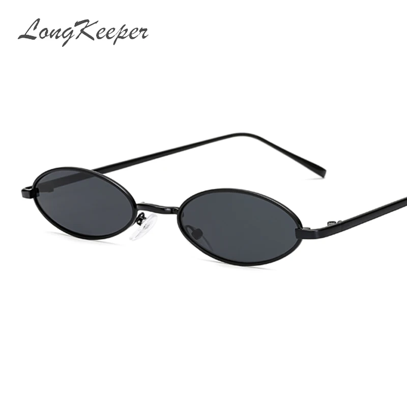 LongKeeper Винтаж Малый овальные очки Для женщин пикантные Брендовая Дизайнерская обувь солнцезащитные очки ретро металлический каркас