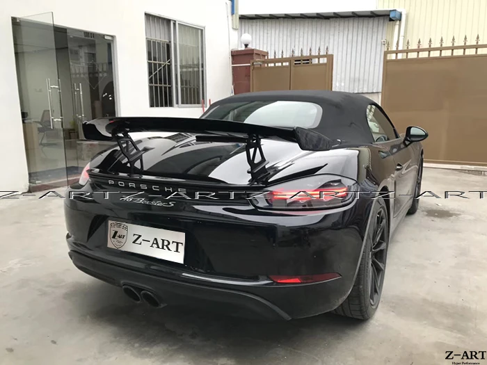 Original Z ART rear spoiler for Porsche Boxster Cayman718 carbon fiber