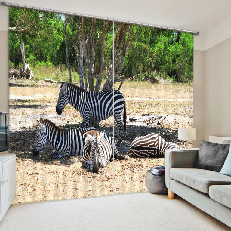 

Zebra cool personality creative 3D printing blackout curtains, screens