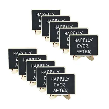 

10Pcs Rectangle Wooden Mini Blackboard For Wedding Party Decorations Chalkboards Message Board