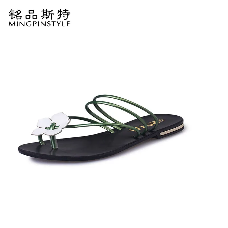 

Mingpinstyle Women' Slippers Summer Sweet Indoor Flower Lady Flip-Flops Breathable Rubber Casual Non-Slip Flat Flip-Flops