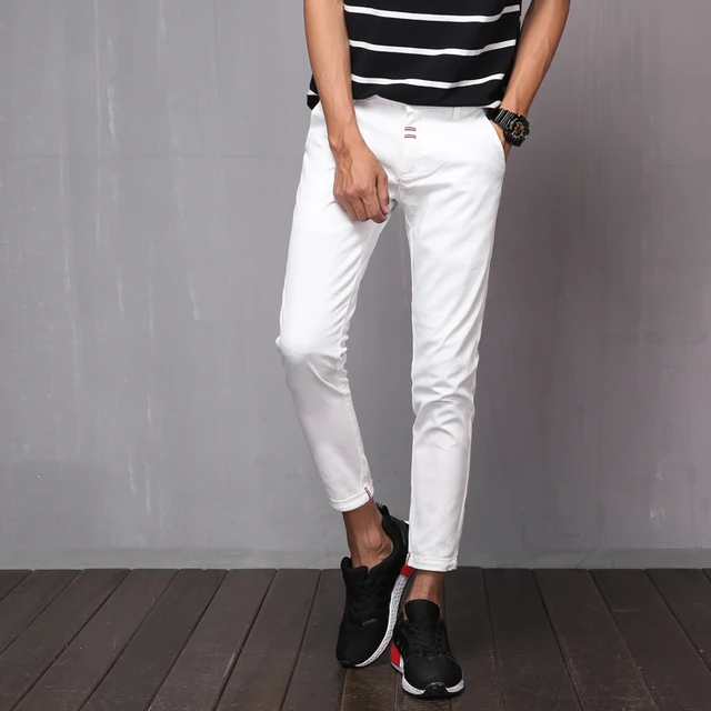 mens white ankle pants