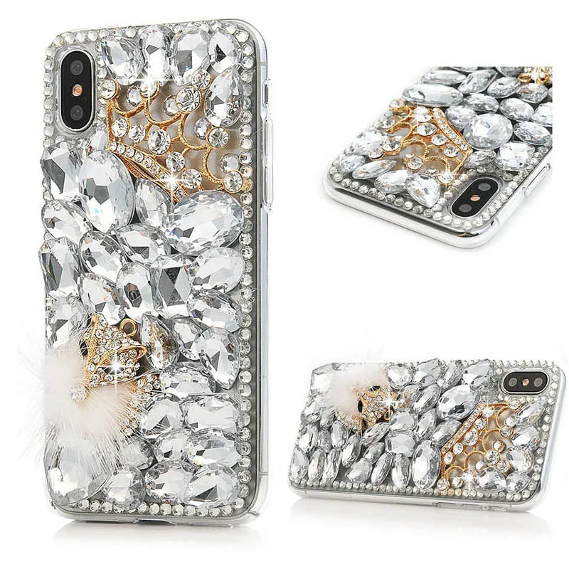 

For iPhone XS Max Lady Love Shape Bling Diamond Case Rhinestone Stone Jewelled Cover Case For iPhone XS XR 7Plus 8Plus Fox Head