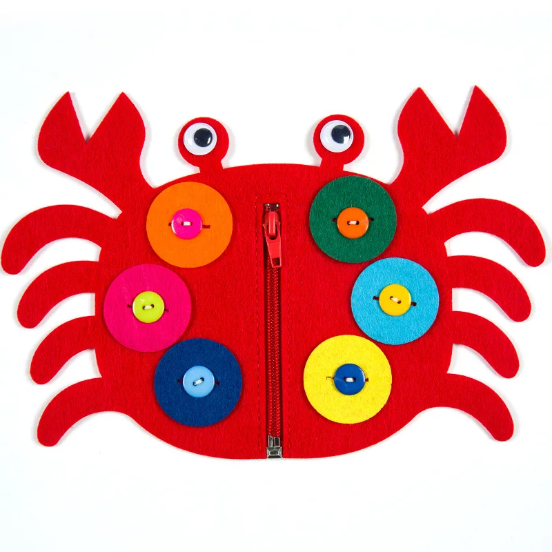 DIY ремесла для детей ручной работы из нетканого материала Войлочная игрушка с кнопкой войлочные цветы Рождественские ремесла для детей 16 стиль войлока - Цвет: Crab
