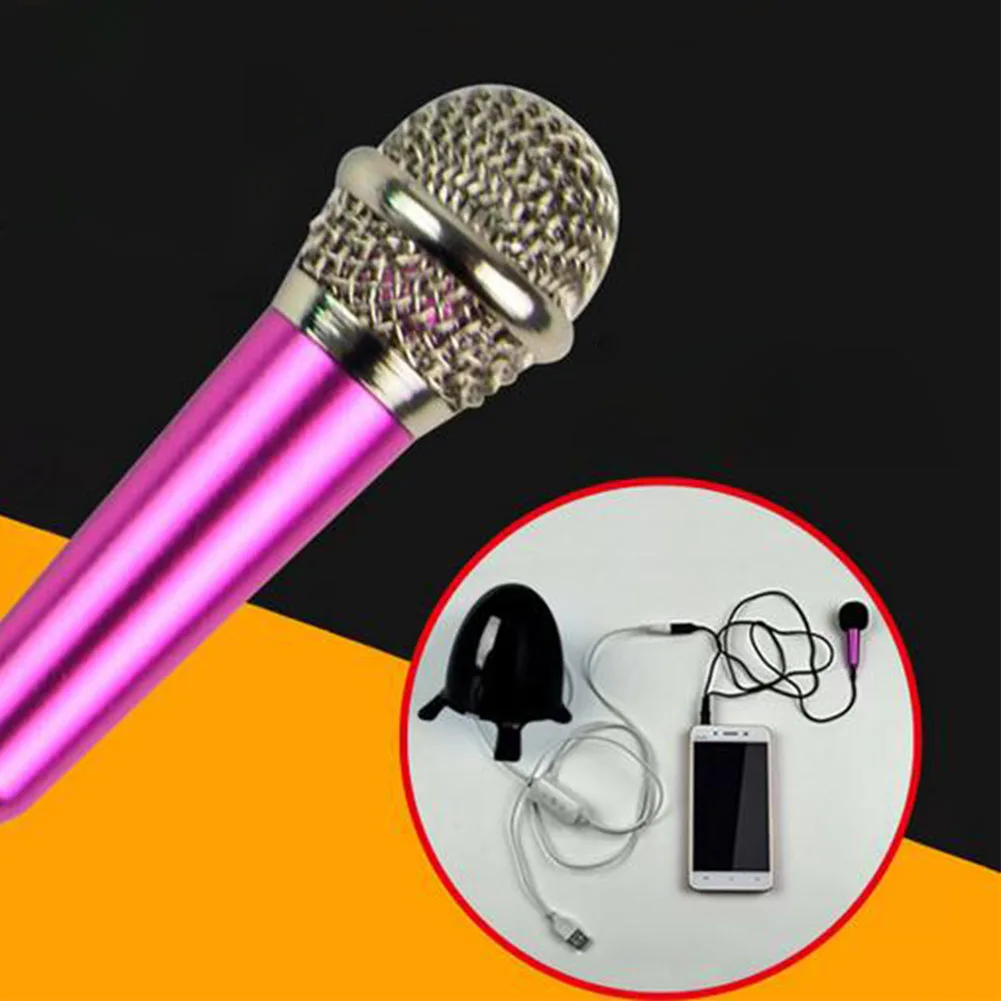 Portable 3.5mm Stereo Studio Mic KTV Karaoke Mini Handheld Microphone For Cell Phone Laptop PC Desktop 5.5cm*1.8cm Small Size#7