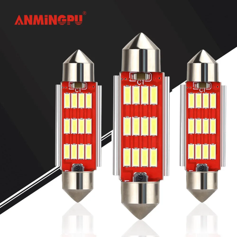 

ANMINGPU 2x 5W Signal Lamp C5W Led Bulb 12V 18V Festoon C5W C10W LED 31mm 36mm 39mm 41mm Car Interior Dome Light Reading Light