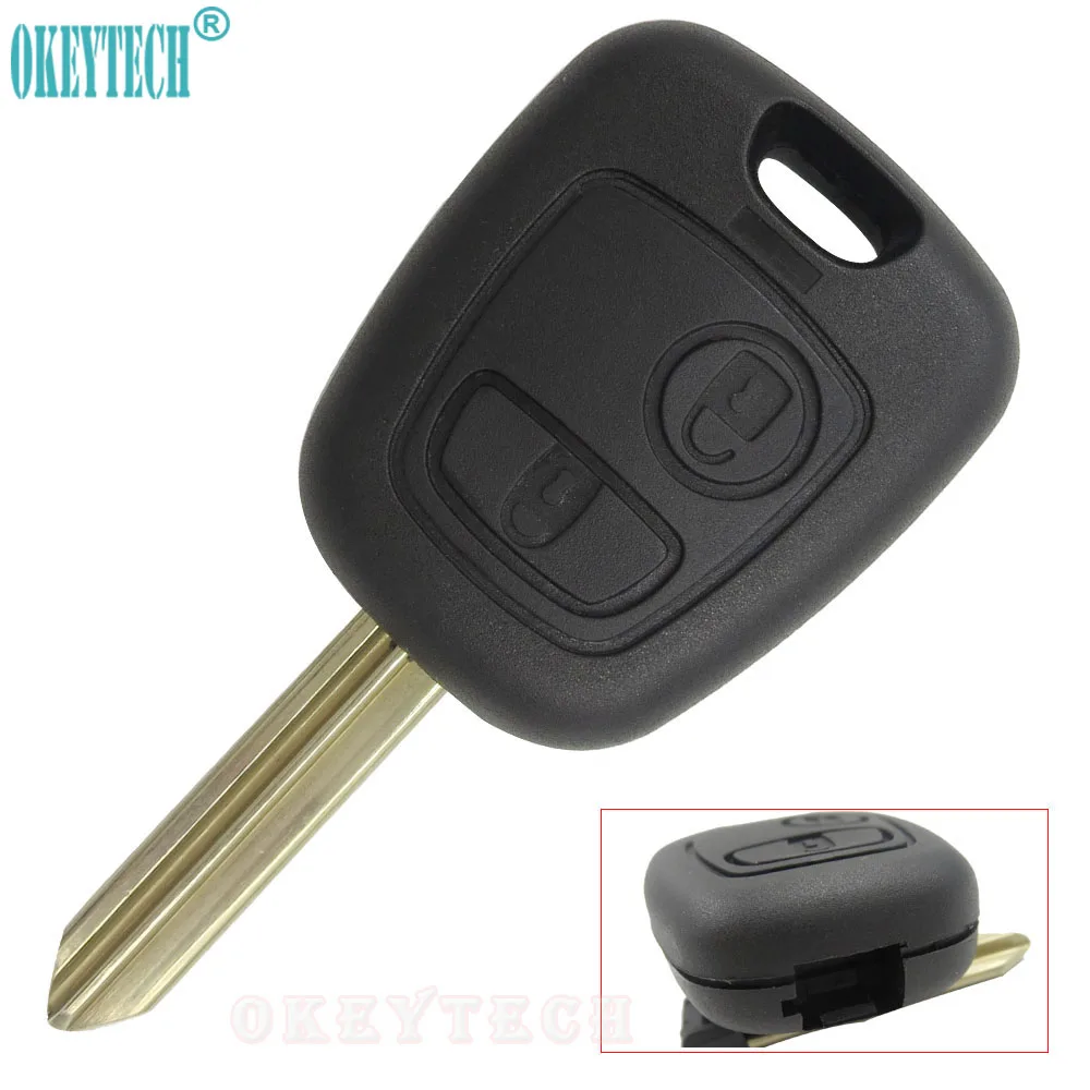 OkeyTech Replacement 2 Buttons Car Remote Key Case Shell Cover Fob Blank Uncut Blade For CITROEN SAXO XSARA BERLINGO PICASSO SX9
