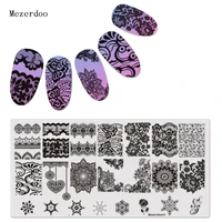 1Pc Rectangle Stamping Plate Nail Art Stamp Template Lace Flower Design Image Plate 12*6cm Mezerdoo 31 1