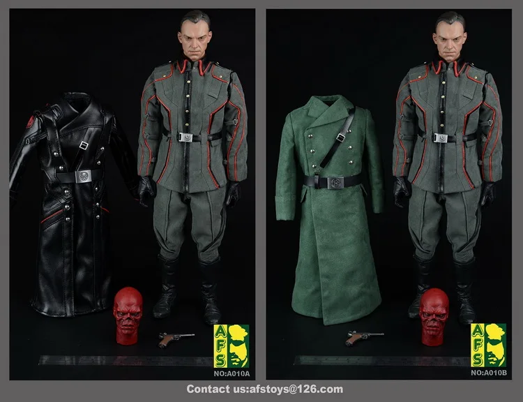 

AFS Captain America Hydra Red Skull Suit A010A Leather Coat Edition/ A010B Overcoat Edition for 12"Collectible Action Figure DIY