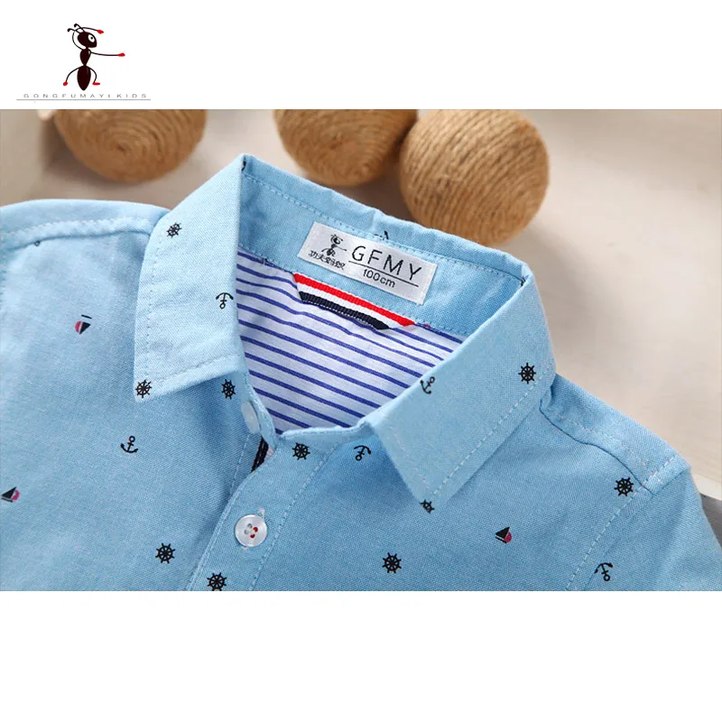 Summer Short Sleeve Boy's Shirts Casual Turn-down Collar Camisa Masculina Blouses for Children Kids Clothes 1461 Summer Short Sleeve Boy's Shirts Casual Turn-down Collar Camisa Masculina Blouses for Children Kids Clothes 1461