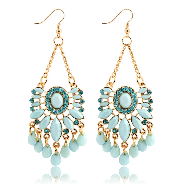 If You Fashion Sky Blue Cyan Water Drop Crystal Statement Dangle If You Fashion Sky Blue Cyan Water Drop Crystal Statement Dangle Earring Fancy Summer Style