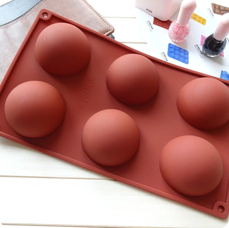 

6 even the large domed domed-shaped DIY silicone cake mold SOAP molds colour random