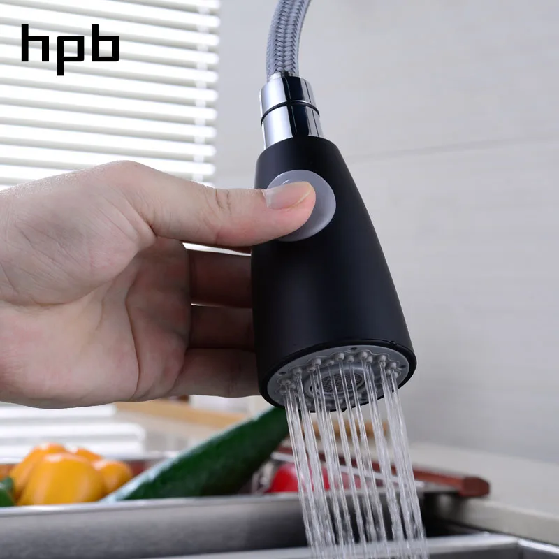 HPB кухонный кран выдвижной лакированный смеситель для раковины с одной ручкой на