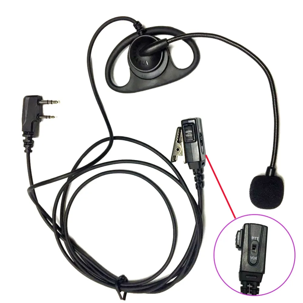2 контактный VOX гарнитура наушники для KENWOOD BAOFENG UV 5R Retevis H777 RT3 TYT KG UV8D PUXING