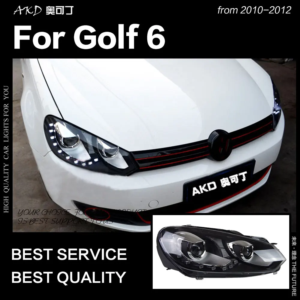 АКД стайлинга автомобилей для VW Golf 6 фары 2009-2012 Golf6 светодиодный фар Светодиодный ДХО Hid лампы Глава Ангел глаз Bi Xenon луча аксессуары