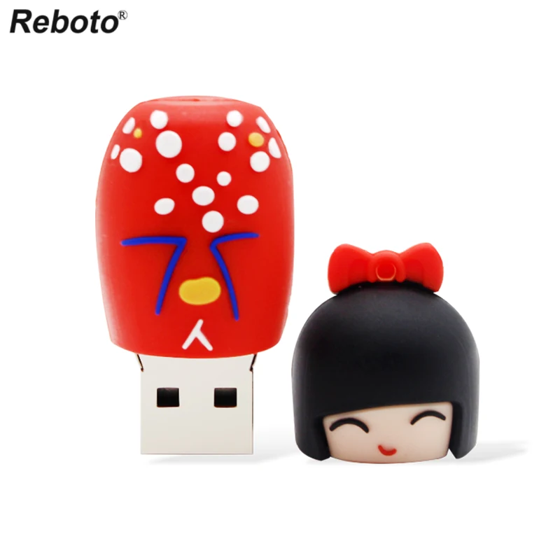 Cartoon Cute Japan kimono Dolls USB Flash drive 4GB 8GB 16GB 32GB 64GB Memory Pen Drive Stick usb creative Pendrive