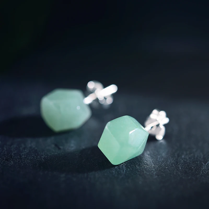 Женские серьги гвоздики из серебра 925 пробы с натуральным камнем|stud earrings|earrings