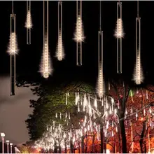 50 см 240 светодиодный Метеоритный дождь Дождь трубка светодиодный светильник на Рождество Свадебная вечеринка сад Рождественский струнный светильник Открытый праздничный светильник ing 100-240 В
