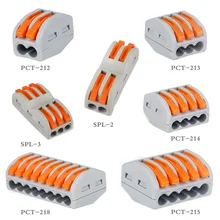 5/10/20 pces fácil conector de fio compacto universal rápido 2pin 3pin 4pin 5pin 8pin rápido pct fio conector condutor bloco terminal