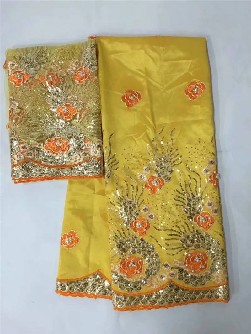 

george lace fabric high quality material african George wrappers embroidery george fabric with sequins