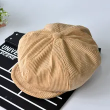 Весенне-летняя кепка газетчика унисекс однотонный вельветовый Женский Мужской винтажный Восьмиугольные шляпы для женщин мужской Casquette