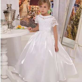 

Vestido de Daminha Holy White Lace First Communion Dresses for Girls Ball Gown Flower Girl Dresses
