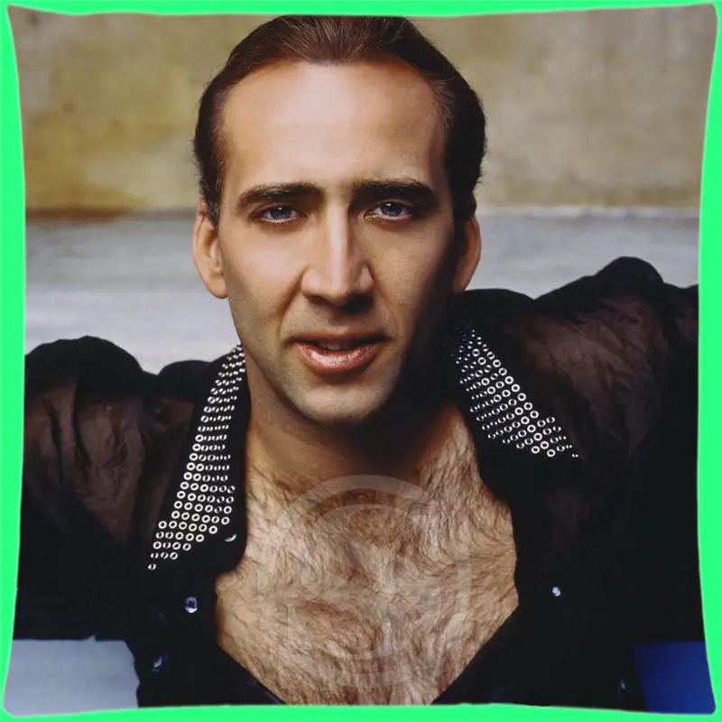 

Free Shipping Hot Fashion Nicolas Cage Custom Pillow Case Pillowcases zipper 35x35 cm (One side) SQ00713-R061