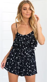 

Body Feminino Jumpsuit New Cotton Real Women Vadim Body 2020 Women's Free Shipping Sexy V-neck Sleeveless Halter Straps Print