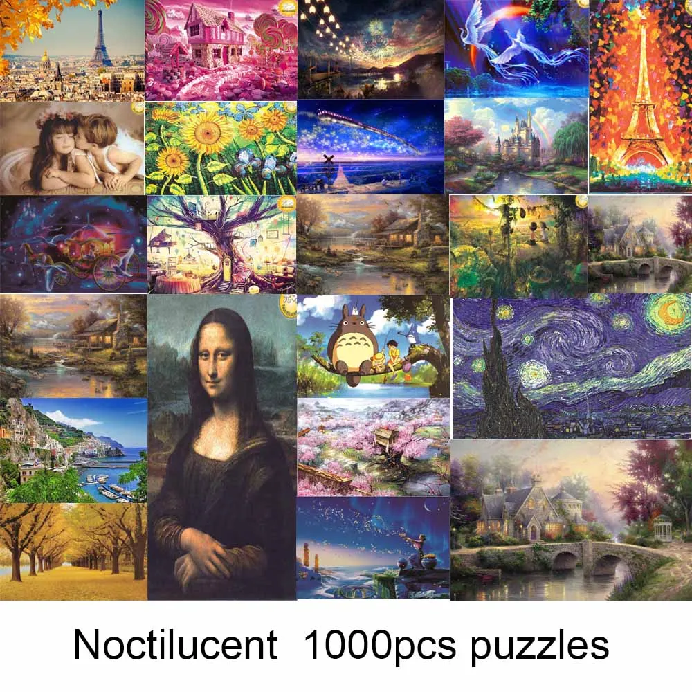 

1000 pieces Puzzle Kids Jigsaw Puzzles Noctilucent Educational Toys for Children Adult Fluorescent puzzles