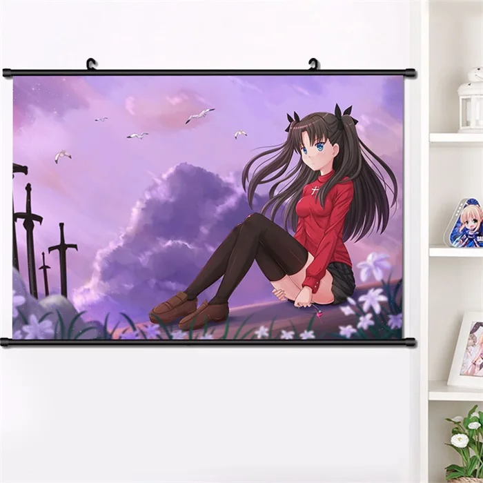 Японское аниме Fate/stay night tohsaka Rin сексуальный косплей стены прокрутки Фреска плакат настенный висящий плакат Otaku домашний декор сбор 40*60 см - Цвет: P