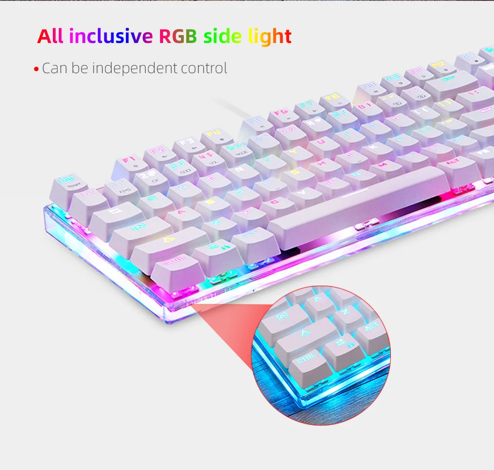 Motospeed edition игровая механическая клавиатура 87 клавиш RGB подсветка красный/синий переключатель USB Проводная клавиатура английский/русский для геймера