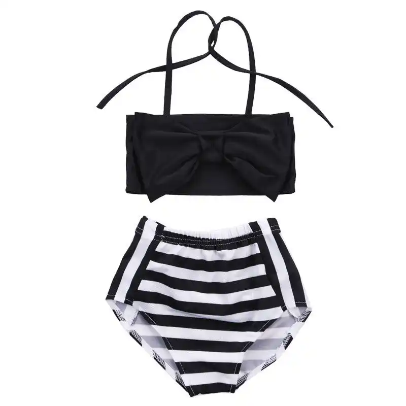 black bow bathing suit