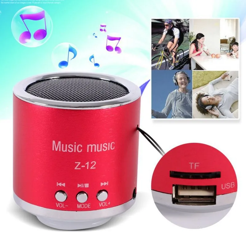 

M&J New FM Radio Z12 Portable Speaker USB Micro SD TF Card Mp3 Mini Speaker Computer subwoofer Music box portable speaker