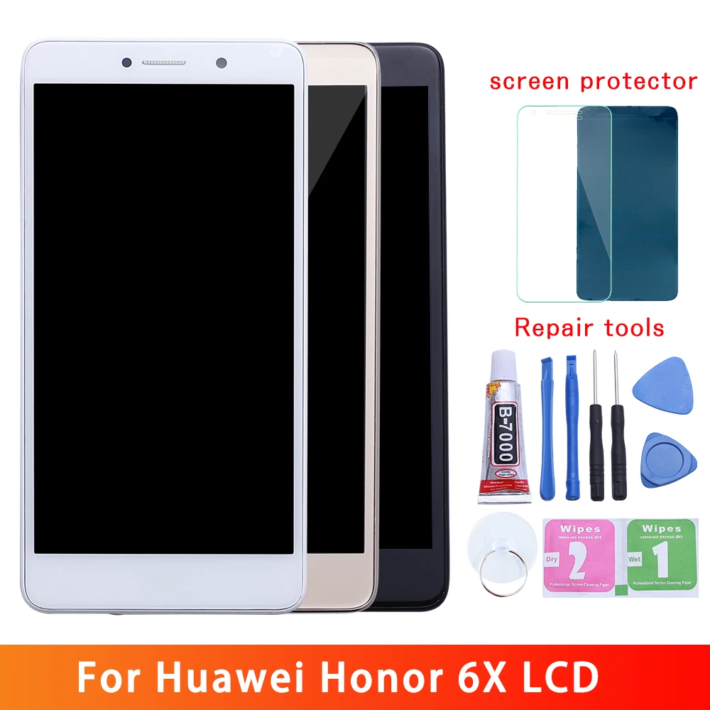 

original LCD Display For Huawei Honor 6X BLN-L24 BLN-AL10 BLN-L21 BLN-L22 touch screen Digitizer Assembly Frame with Free Tools