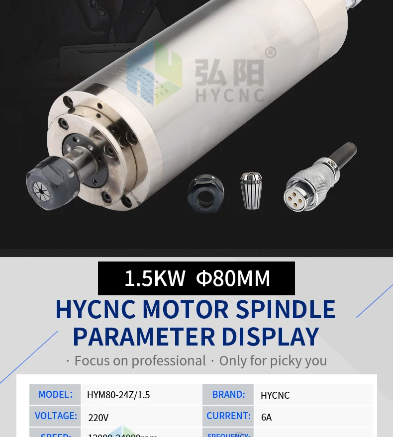 HYCNC 1.5kw гравировальные и фрезерные машины 80 мм кокиль двигателя высокоскоростной шпиндель с водяным охлаждением гравировка машины